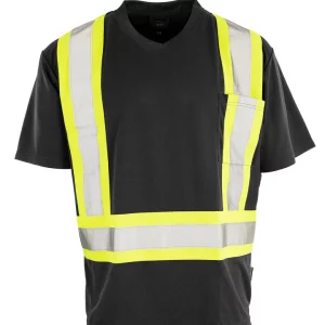 Hi-Vis V-Neck Short Sleeve Safety Tee Shirt