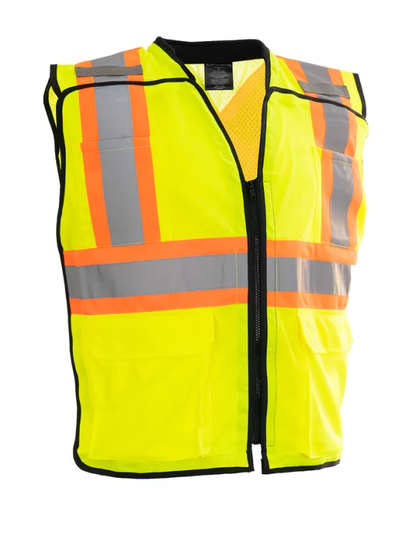 Deluxe Zip-up Safety Vest 5 Point Tear-away - 022-TV188ORZR