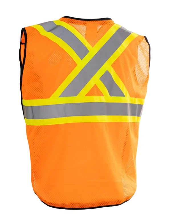 Deluxe Zip-up Safety Vest 5 Point Tear-away - 022-TV188ORZR - Image 4