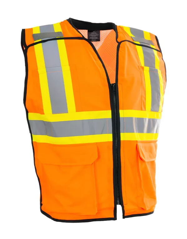 Deluxe Zip-up Safety Vest 5 Point Tear-away - 022-TV188ORZR - Image 2