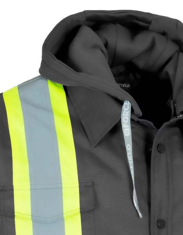 Hi-Vis Hoodie Shacket with Detachable Hood - 024-EP34 - Image 5