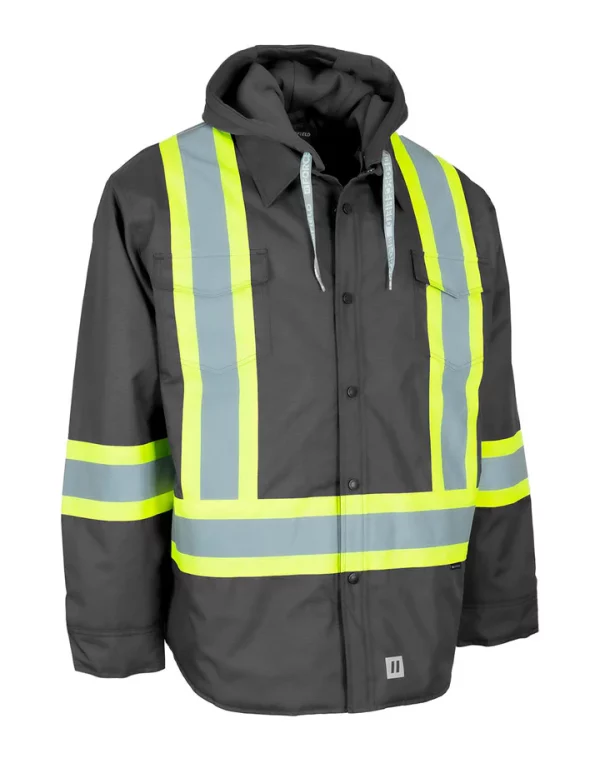 Hi-Vis Hoodie Shacket with Detachable Hood - 024-EP34 - Image 6
