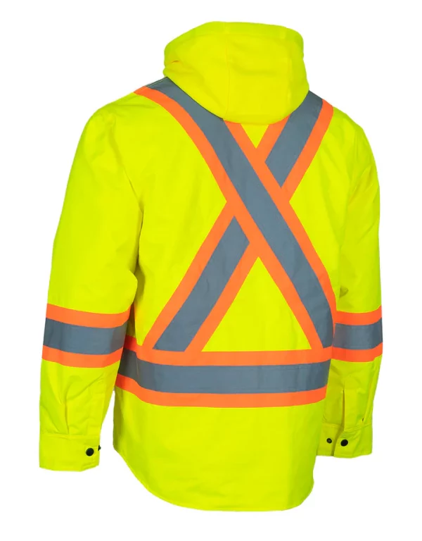 Hi-Vis Hoodie Shacket with Detachable Hood - 024-EP34 - Image 4