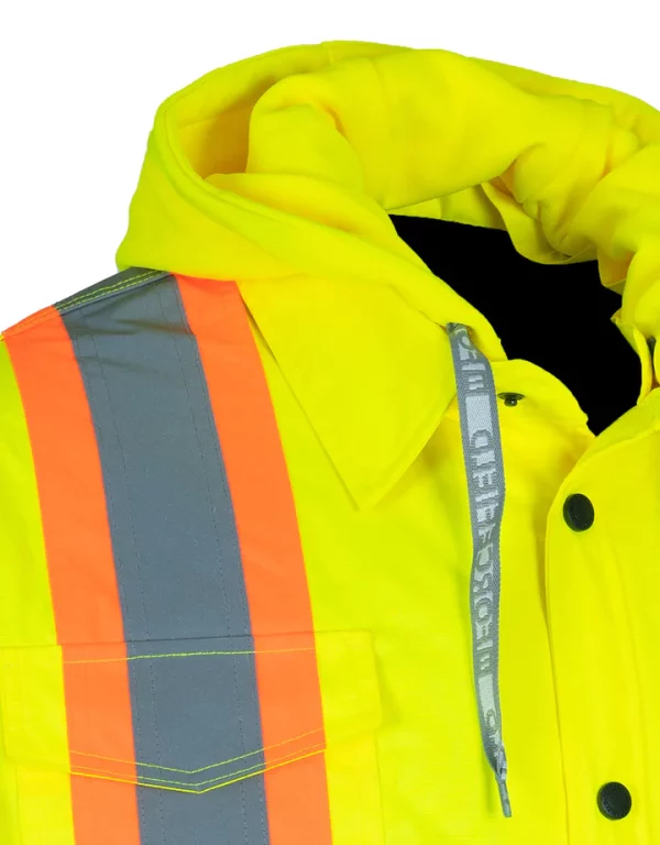 Hi-Vis Hoodie Shacket with Detachable Hood - 024-EP34 - Image 3