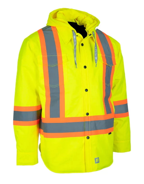 Hi-Vis Hoodie Shacket with Detachable Hood - 024-EP34