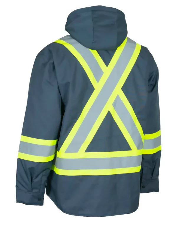 Hi-Vis Hoodie Shacket with Detachable Hood - 024-EP34 - Image 2