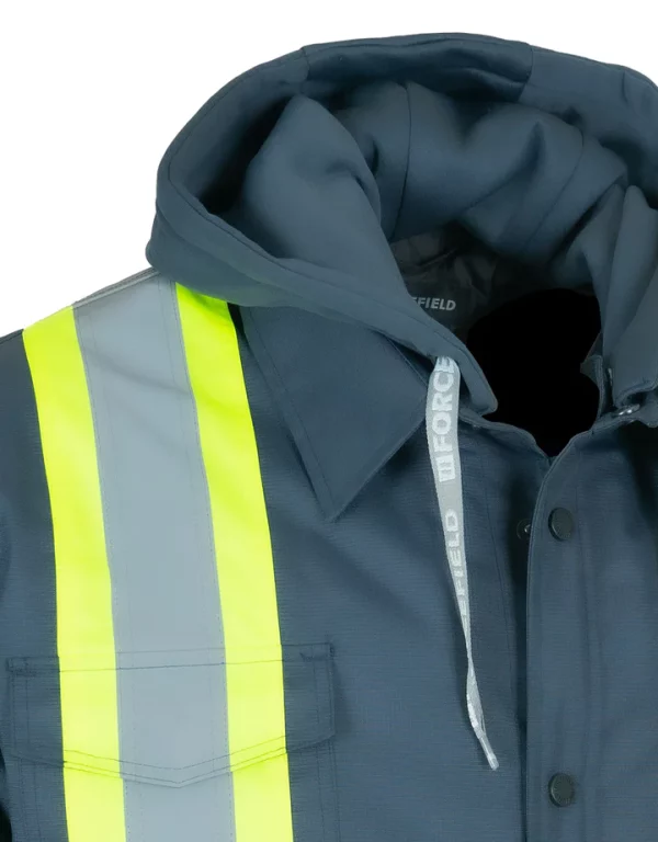 Hi-Vis Hoodie Shacket with Detachable Hood - 024-EP34 - Image 11