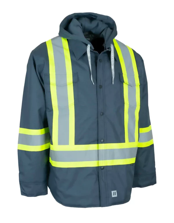 Hi-Vis Hoodie Shacket with Detachable Hood - 024-EP34 - Image 12