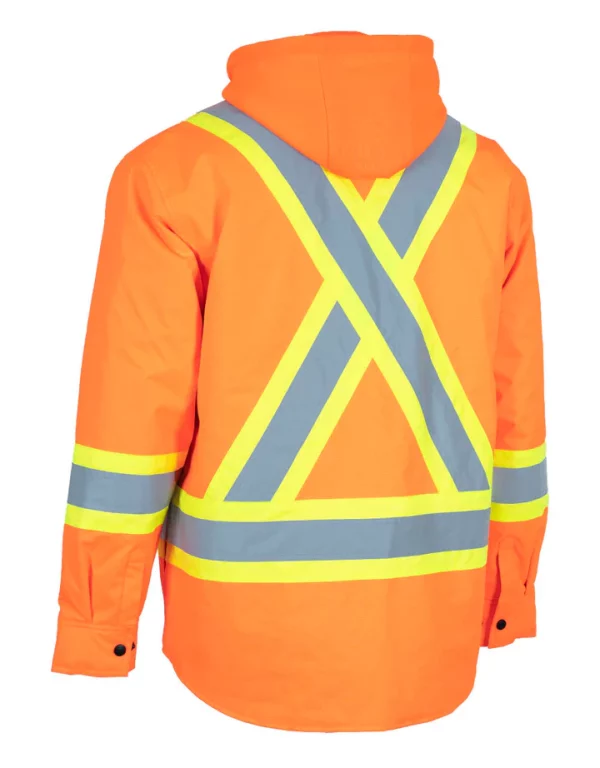 Hi-Vis Hoodie Shacket with Detachable Hood - 024-EP34 - Image 10