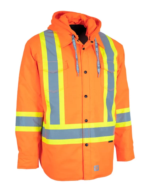 Hi-Vis Hoodie Shacket with Detachable Hood - 024-EP34 - Image 9