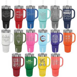 Polar Camel 40 oz. Travel Mug with Handle, Straw Included - LTM74