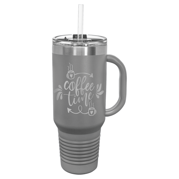 Polar Camel 40 oz. Travel Mug with Handle, Straw Included - LTM74 - Image 4
