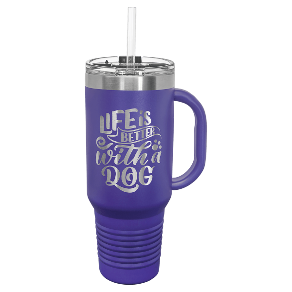 Polar Camel 40 oz. Travel Mug with Handle, Straw Included - LTM74 - Image 17