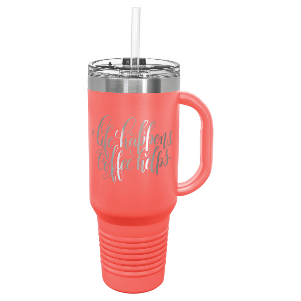 Polar Camel 40 oz. Travel Mug with Handle, Straw Included - LTM74 - Image 8