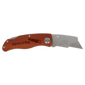 4" Wood Handle Utility Knife -GFT016