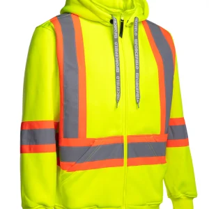 Deluxe Hi Vis Safety Hoodie with Detachable Hood 024-P844