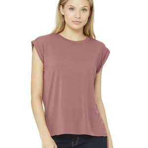 Bella + Canvas - Women's Flowy Rolled Cuffs Muscle Tee 8804