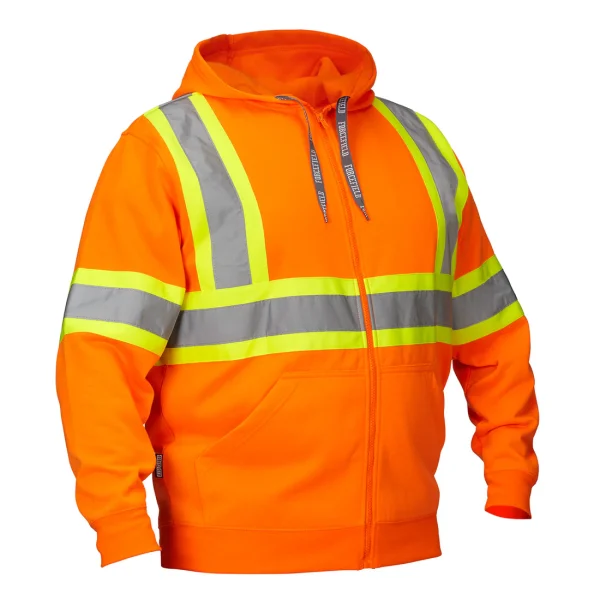 Deluxe Hi Vis Safety Hoodie with Attached Hood - 024-P834J - Image 3