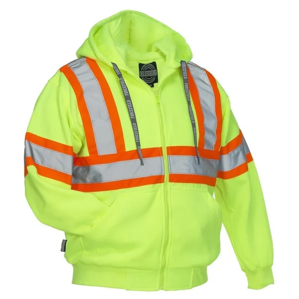 Deluxe Hi Vis Safety Hoodie with Attached Hood - 024-P834J - Image 4