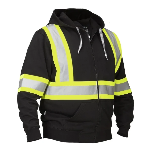 Deluxe Hi Vis Safety Hoodie with Attached Hood - 024-P834J - Image 6