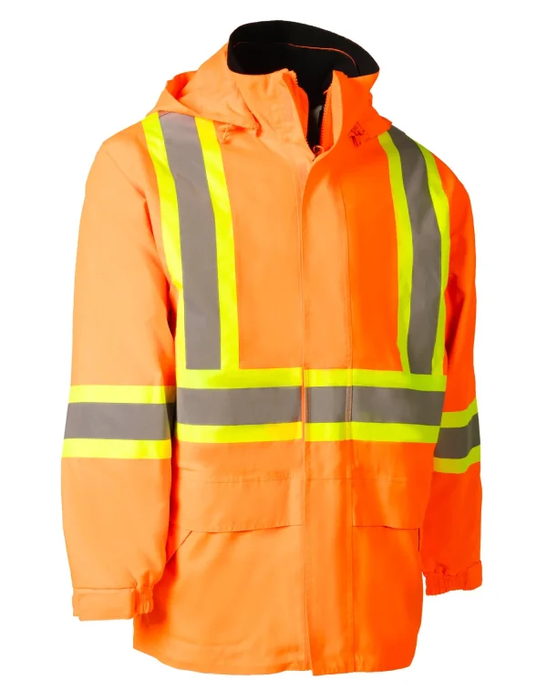 Orange "Torngat" Premium Ripstop 4-in-1 Hi-Vis Safety Parka - 024-EN705RAOR
