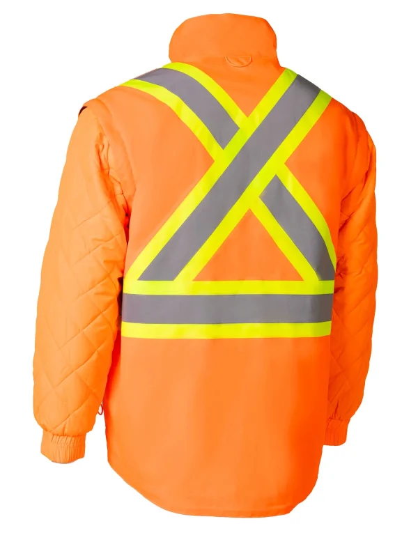 Orange "Torngat" Premium Ripstop 4-in-1 Hi-Vis Safety Parka - 024-EN705RAOR - Image 5