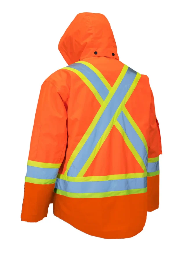 All Orange 4-in-1 Hi Vis Safety Parka - 024-EN705RAOR - Image 2