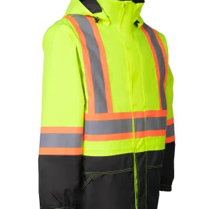 Lime "Torngat" Premium Ripstop 4-in-1 Hi-Vis Safety Parka - 024-EN705RLY