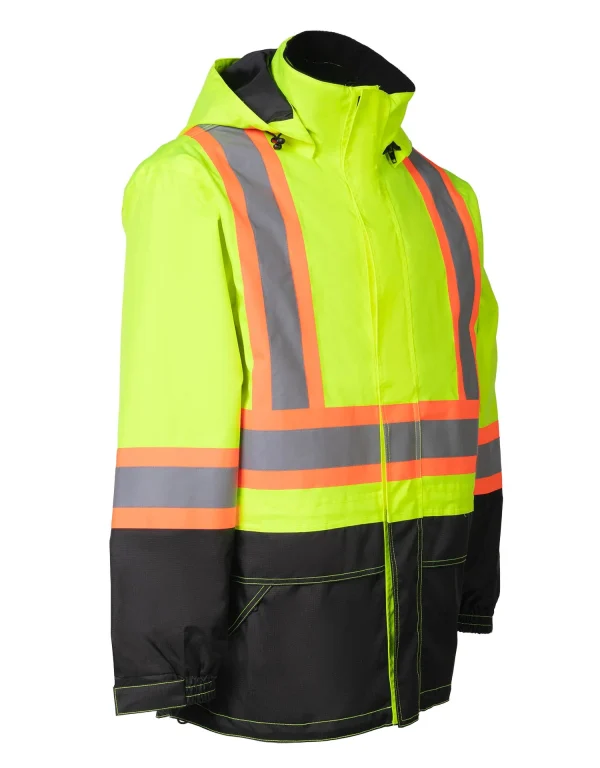 Lime "Torngat" Premium Ripstop 4-in-1 Hi-Vis Safety Parka - 024-EN705RLY
