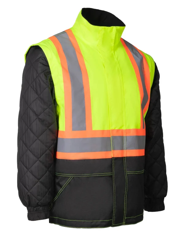 Lime "Torngat" Premium Ripstop 4-in-1 Hi-Vis Safety Parka - 024-EN705RLY - Image 2