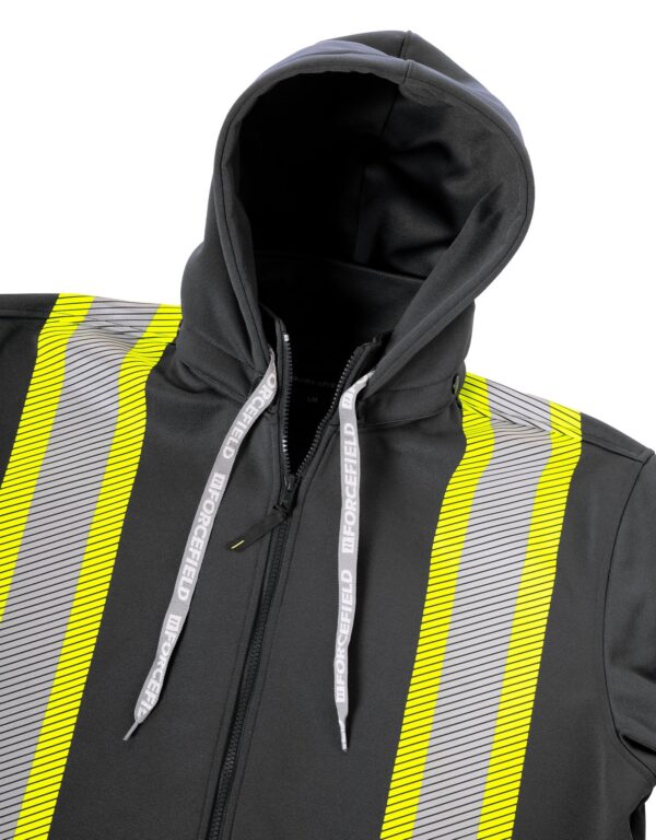 Deluxe Hi Vis Safety Hoodie with Segmented Reflective Tape and Detachable Hood - 024-P844SEG(D) - Image 6