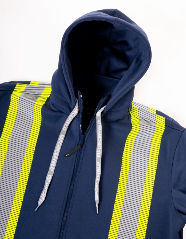 Deluxe Hi Vis Safety Hoodie with Segmented Reflective Tape and Detachable Hood - 024-P844SEG(D) - Image 4