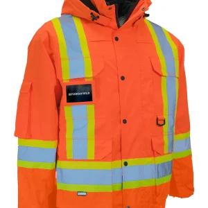 All Orange 4-in-1 Hi Vis Safety Parka - 024-EN705RAOR
