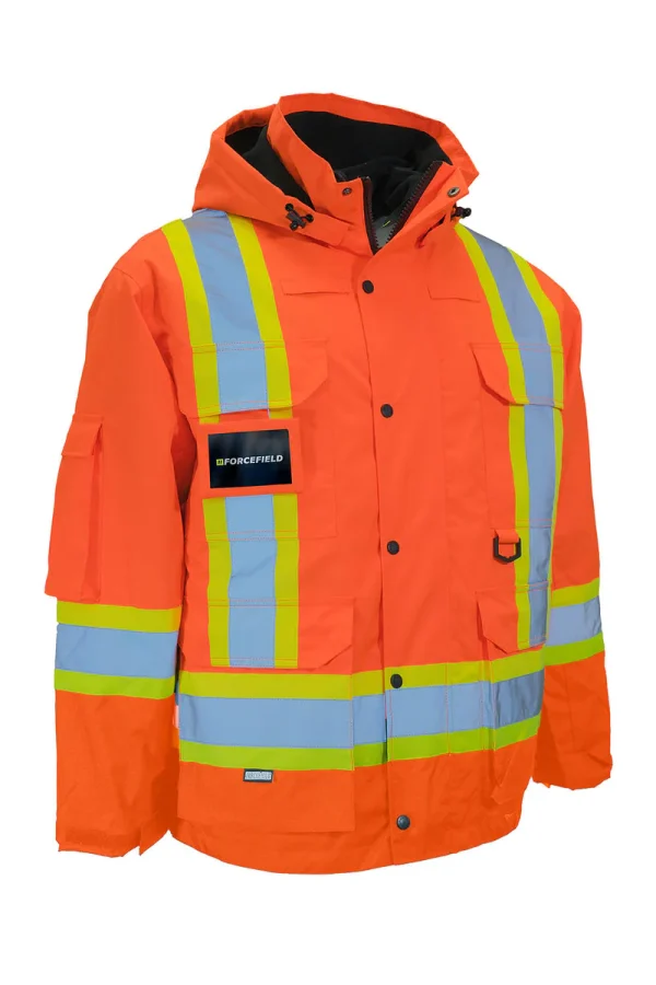 All Orange 4-in-1 Hi Vis Safety Parka - 024-EN705RAOR