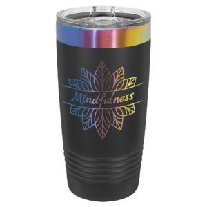 Polar Camel 20 oz. Black/Prism ION-Plated Ringneck Tumbler with Slider Lid - LTM7295