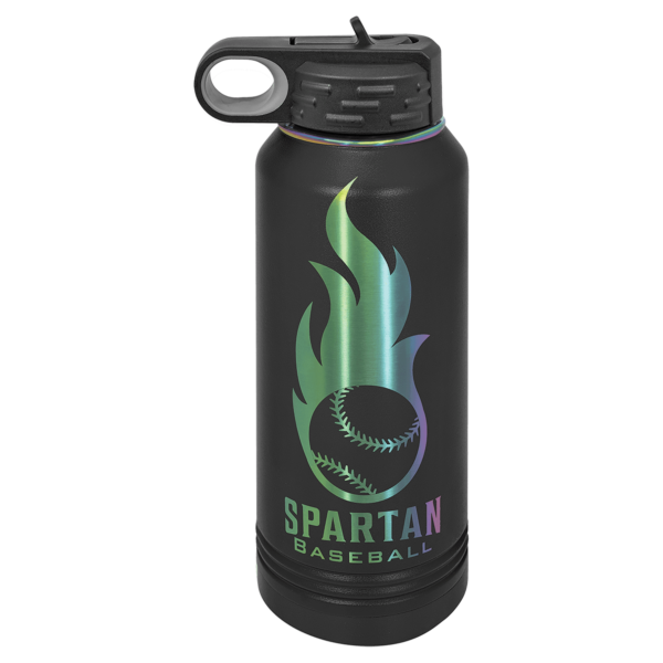 Polar Camel 32 oz. Black/Prism ION-Plated Water Bottle - LWB250