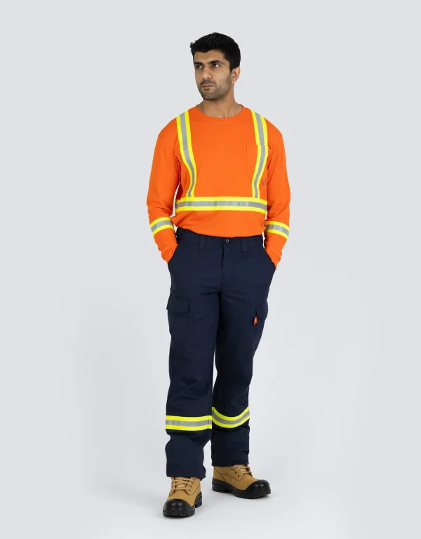 Inherent Flame-Resistant 6.4oz Long Sleeve Safety T-shirt - 022-FRILS - Image 2
