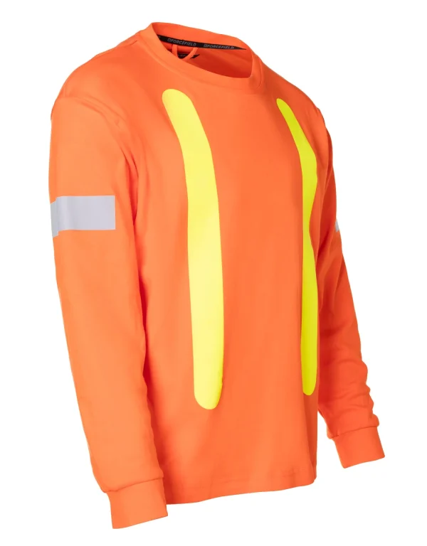 Retro Safety Cotton Long Sleeve Tee With Reflective Arm Striping - 022-RTROL - Image 7