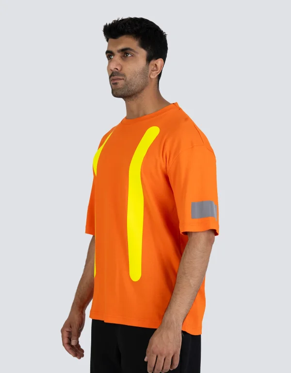 Retro Safety Cotton Short Sleeve Tee With Reflective Arm Striping - 022-RTROS - Image 6