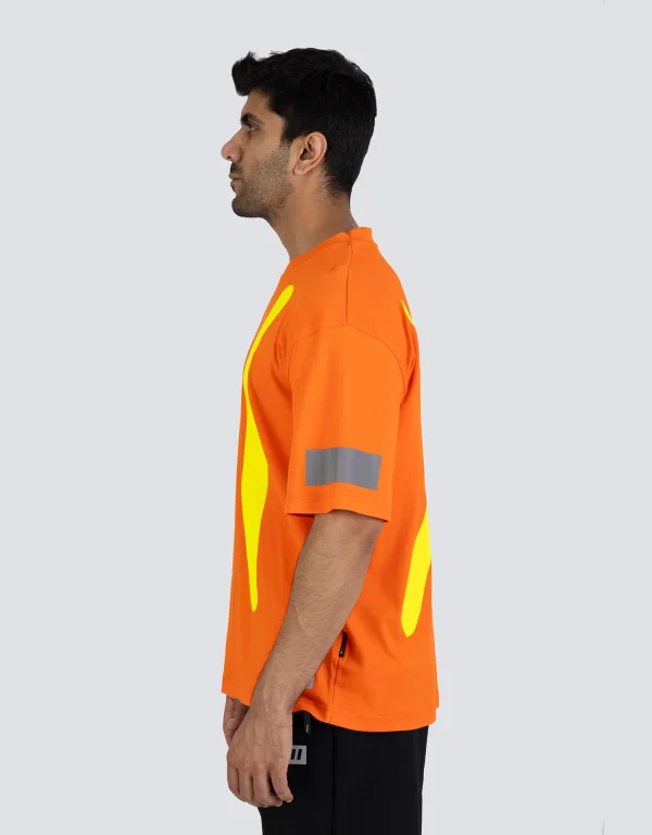 Retro Safety Cotton Short Sleeve Tee With Reflective Arm Striping - 022-RTROS - Image 5