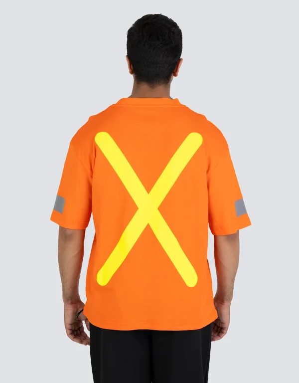 Retro Safety Cotton Short Sleeve Tee With Reflective Arm Striping - 022-RTROS - Image 4