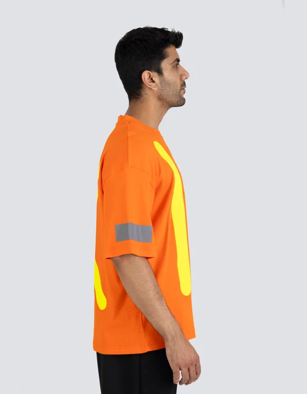 Retro Safety Cotton Short Sleeve Tee With Reflective Arm Striping - 022-RTROS - Image 3