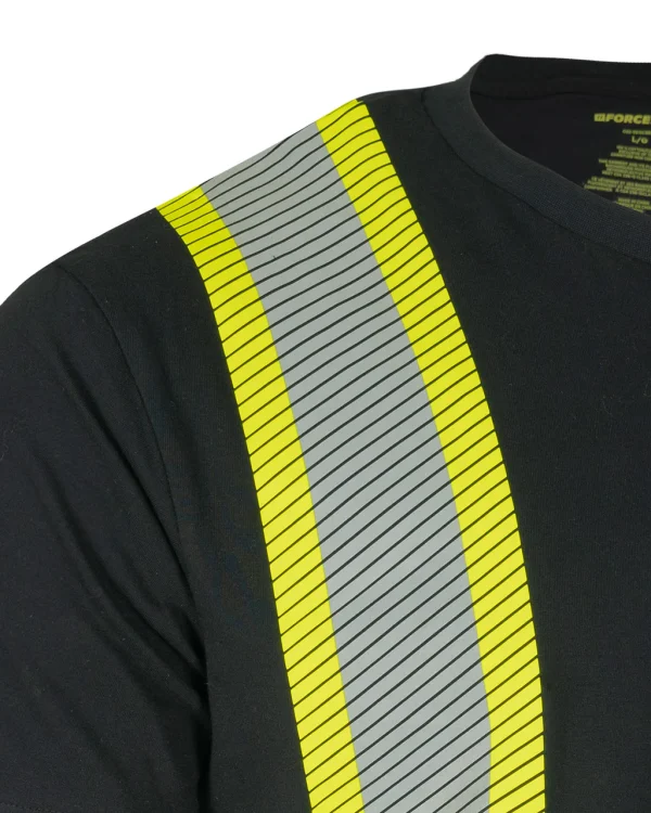 Athletic Fit Hi Vis Crew Neck Short Sleeve Safety Tee Shirt with Segmented Reflective Tape - 022-SEGCBE - Image 6