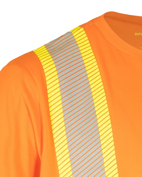 Athletic Fit Hi Vis Crew Neck Short Sleeve Safety Tee Shirt with Segmented Reflective Tape - 022-SEGCBE - Image 9