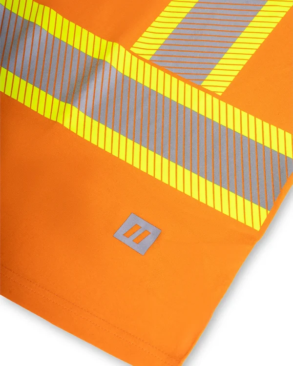 Athletic Fit Hi Vis Crew Neck Short Sleeve Safety Tee Shirt with Segmented Reflective Tape - 022-SEGCBE - Image 8