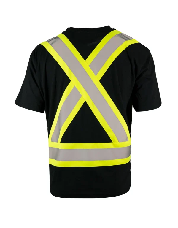 Hi Vis Crew Neck Short Sleeve Safety Tee Shirt with Chest Pocket - 022-CBECSA - Image 8