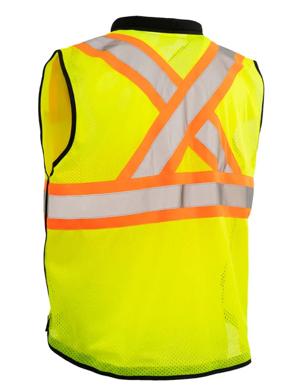 Zip-Up Hi Vis Traffic Safety Vest - 022-TV188YY - Image 2