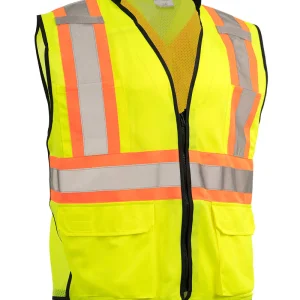 Zip-Up Hi Vis Traffic Safety Vest - 022-TV188YY