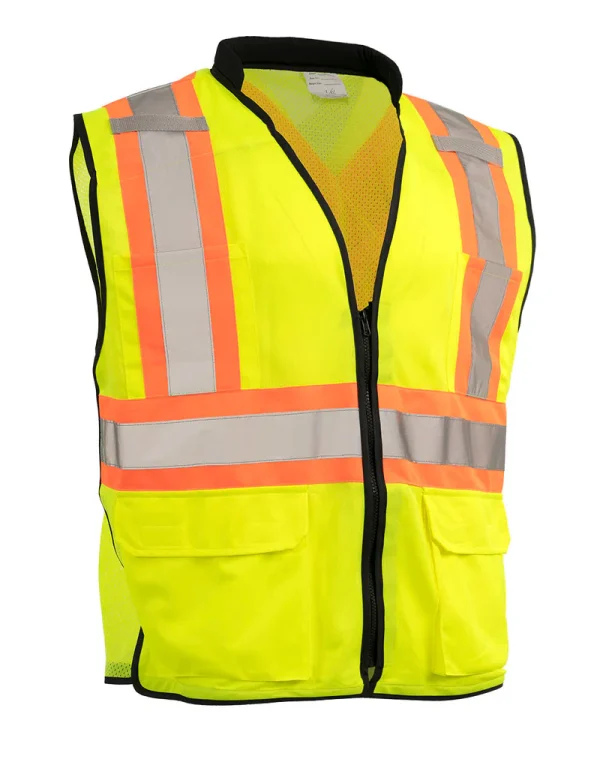 Zip-Up Hi Vis Traffic Safety Vest - 022-TV188YY