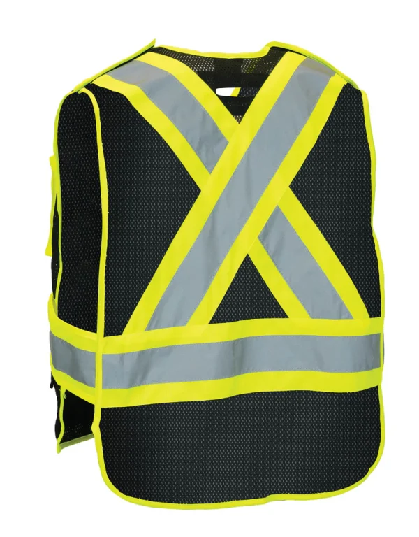5-Point Tear-away Hi Vis Mesh Traffic Safety Vest, One-Size - 022-TV3PKTA - Image 4